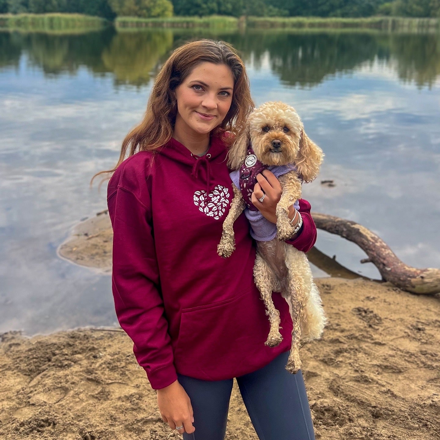 Embroidered Hoodie - 'Don't Stop Be-Leafing - Merlot'