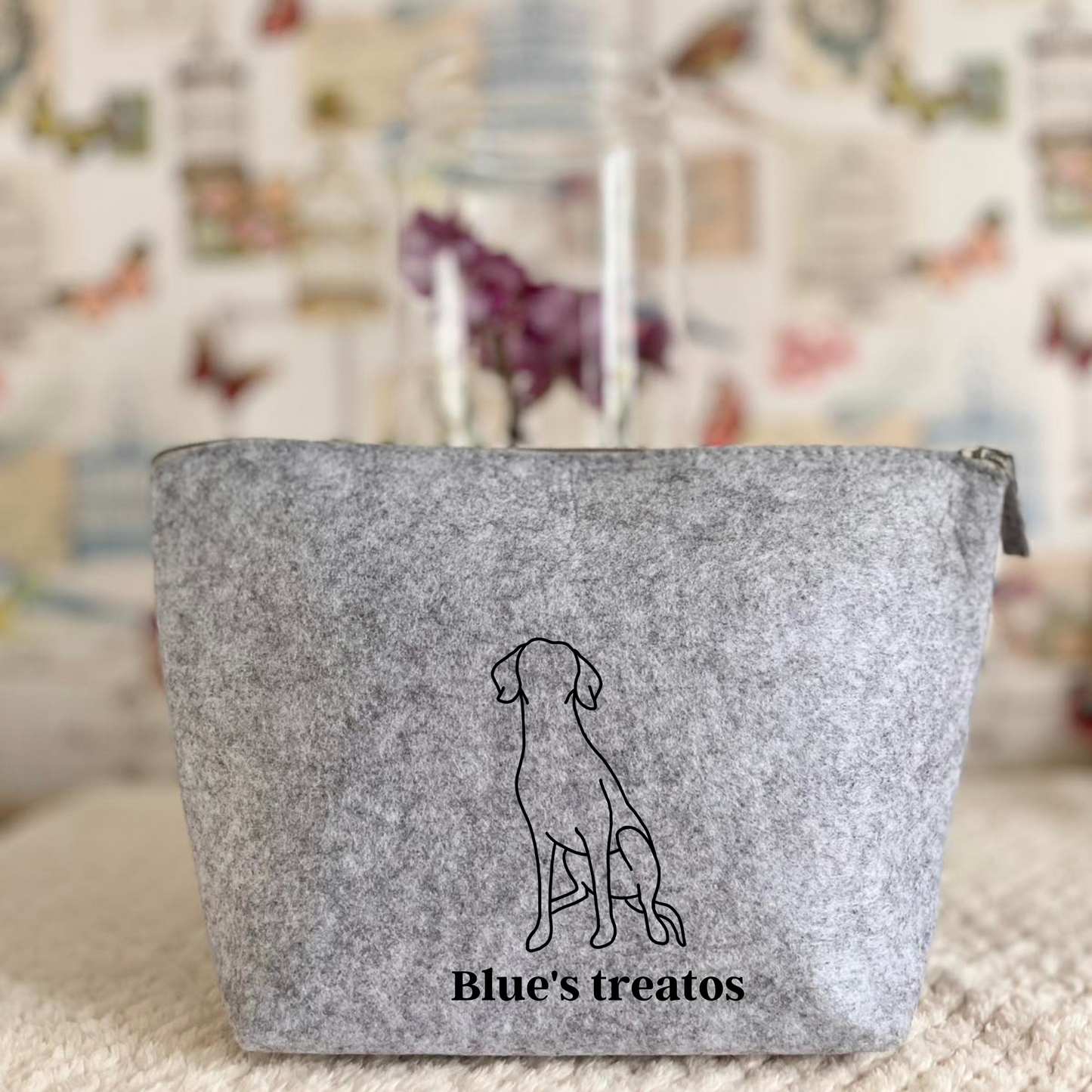 Embroidered Breed Outline Felt Bag
