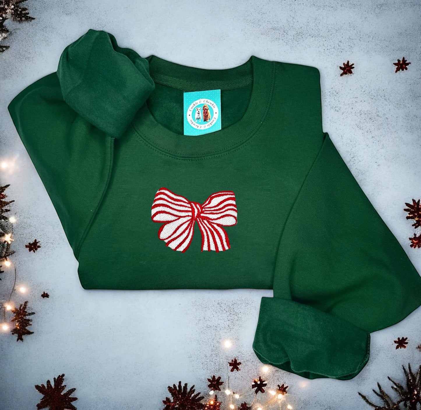 Embroidered Sweatshirt - 'Dainty Bow'