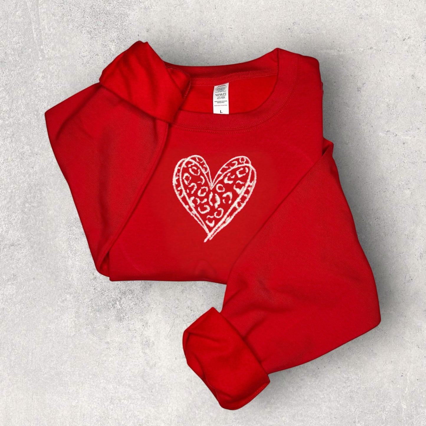 Embroidered Sweatshirt - 'Wildest Heart' - Red