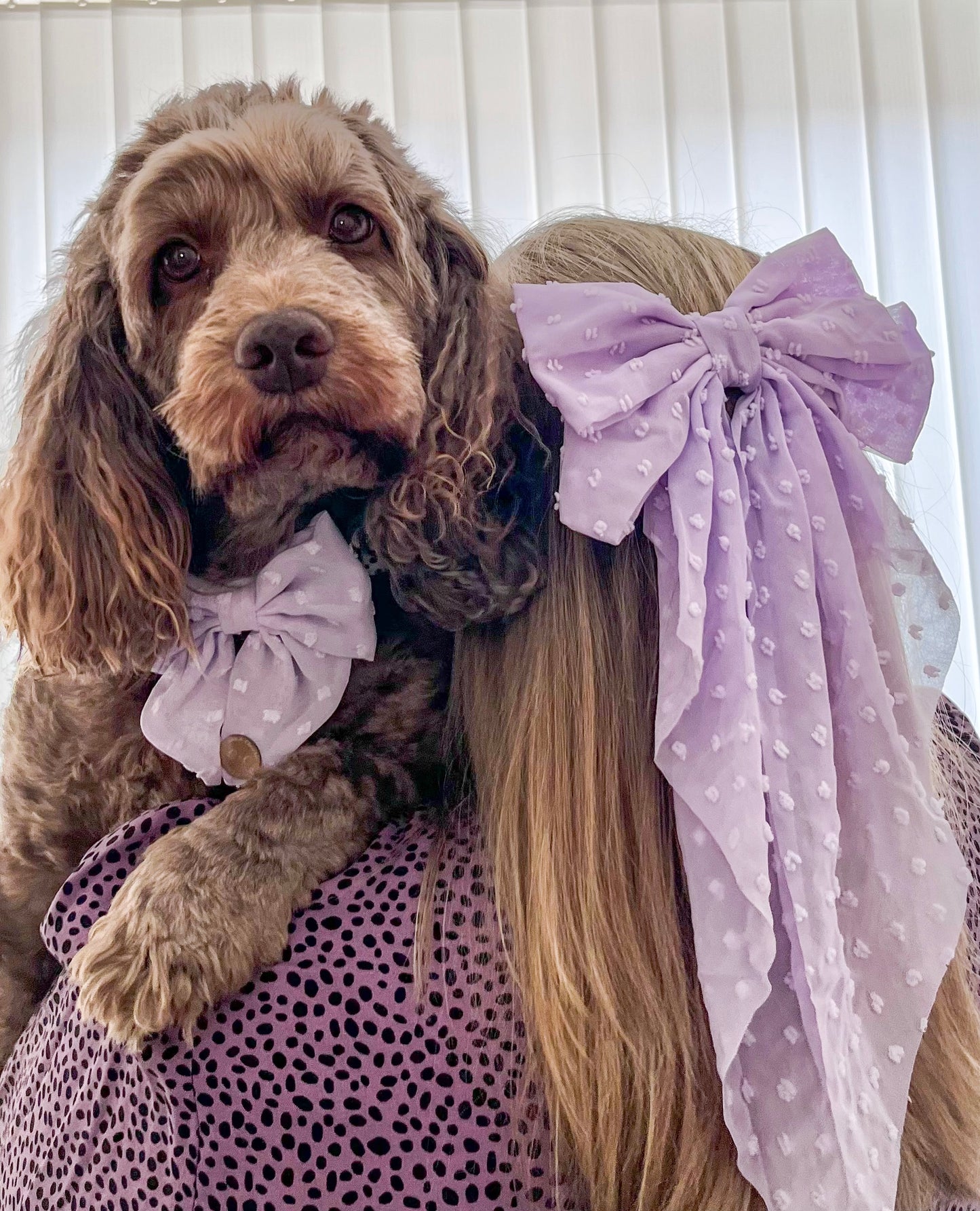 DAINTIES Human Hair Bow - 'Lilac'