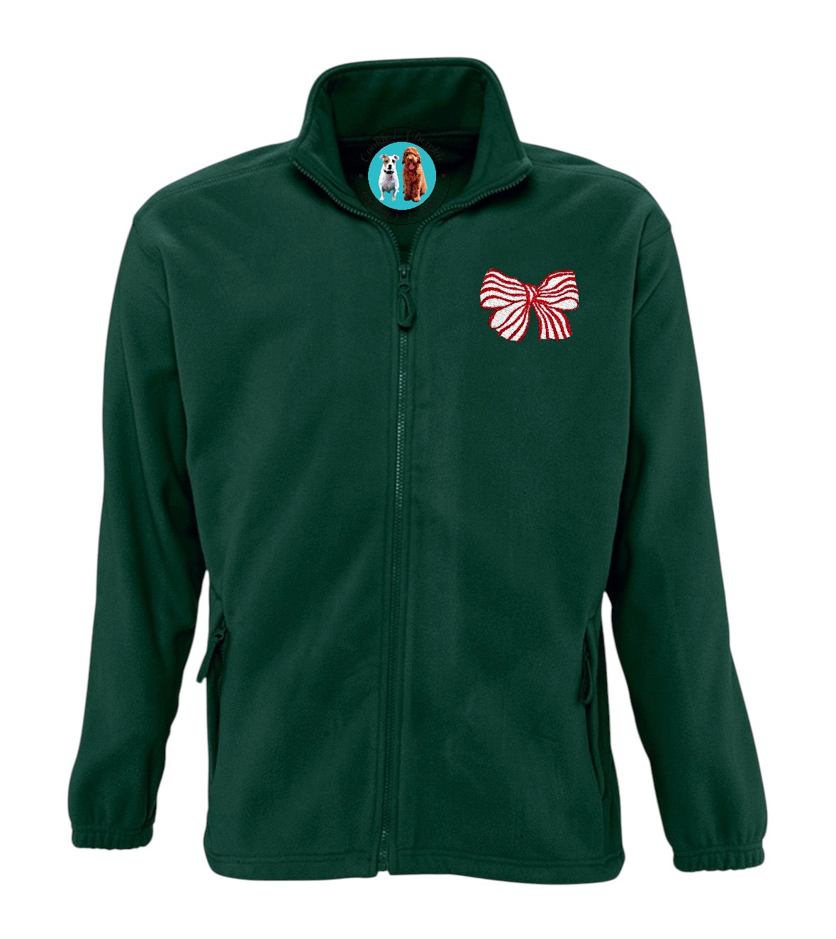 Embroidered Full Zip Fleece Jacket - 'Dainty Bow'