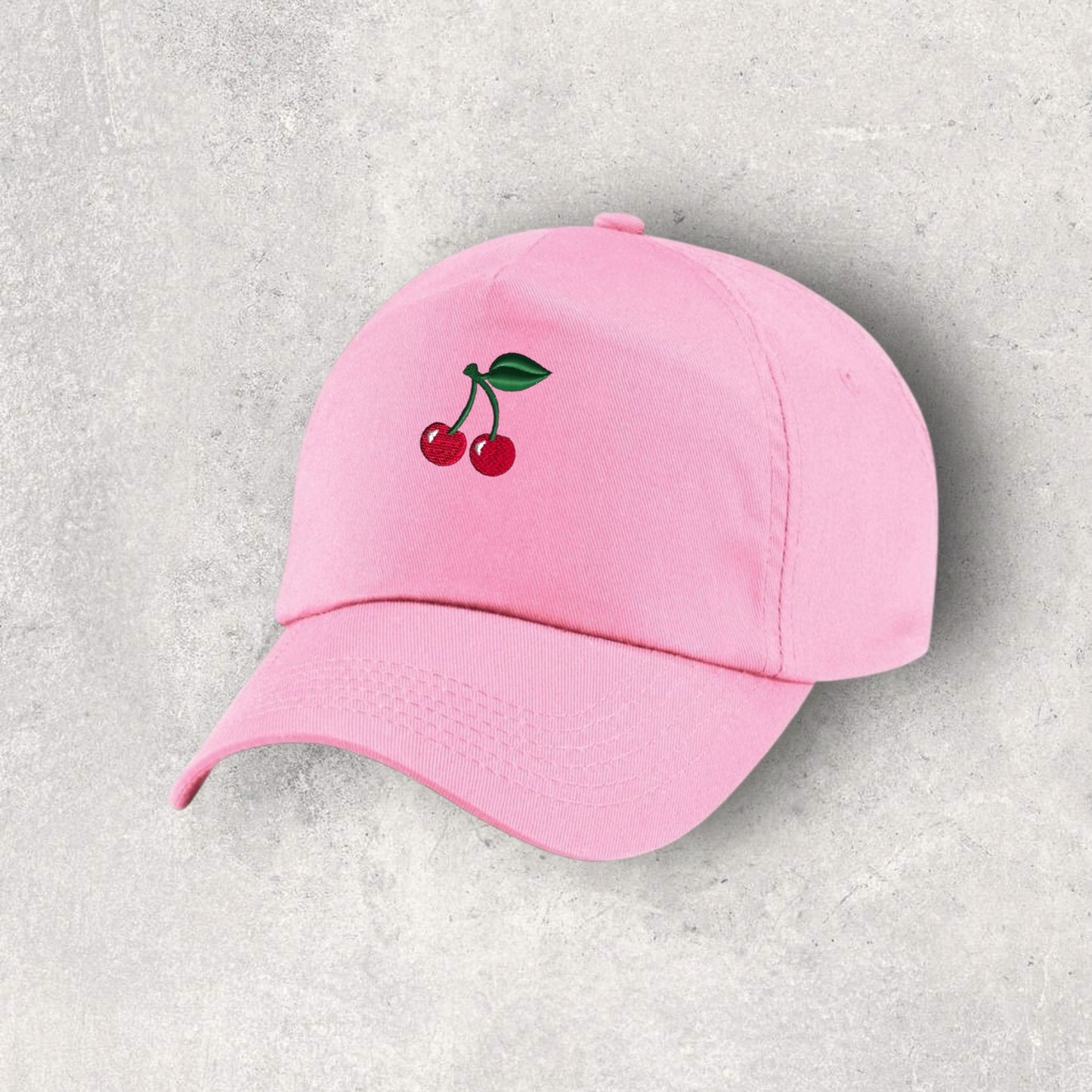 Embroidered Cotton Cap - 'Mini Cherries'