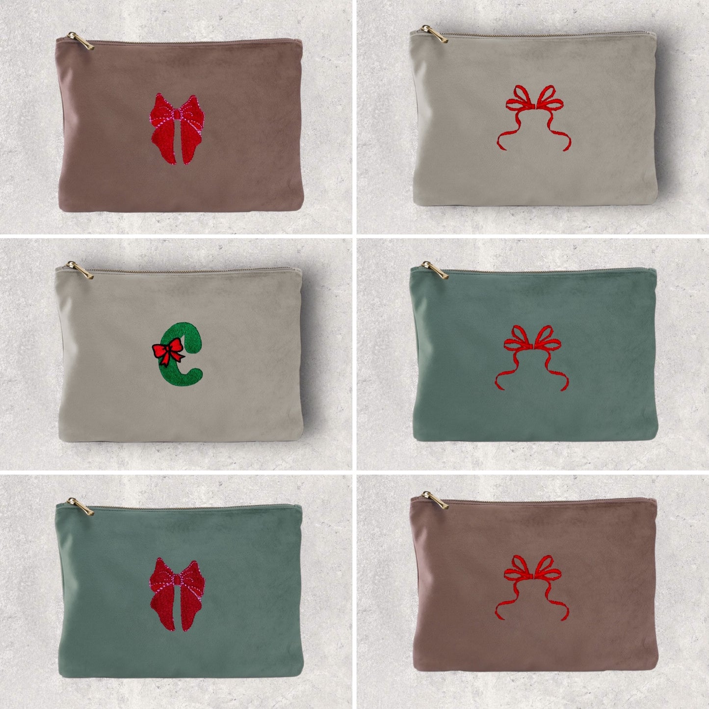 Embroidered Velvet Accessory Pouch