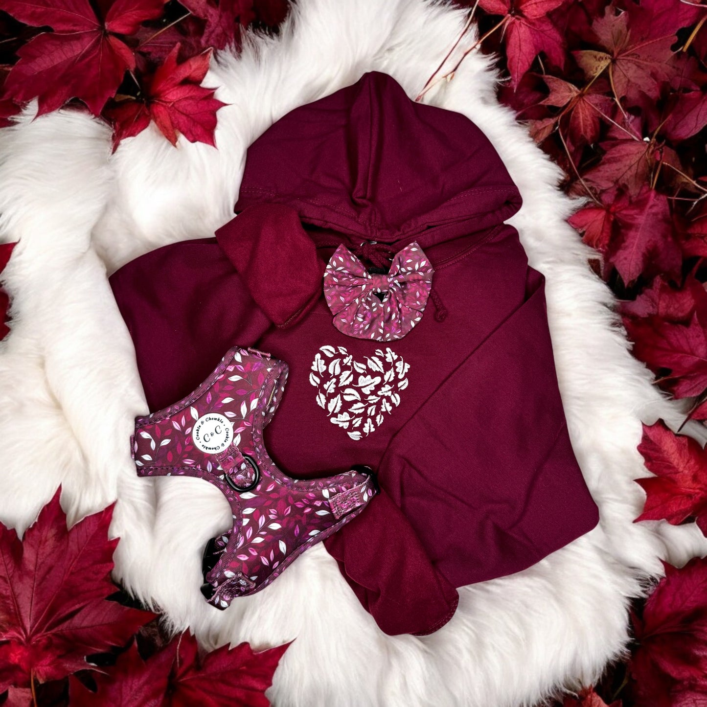 Embroidered Hoodie - 'Don't Stop Be-Leafing - Merlot'