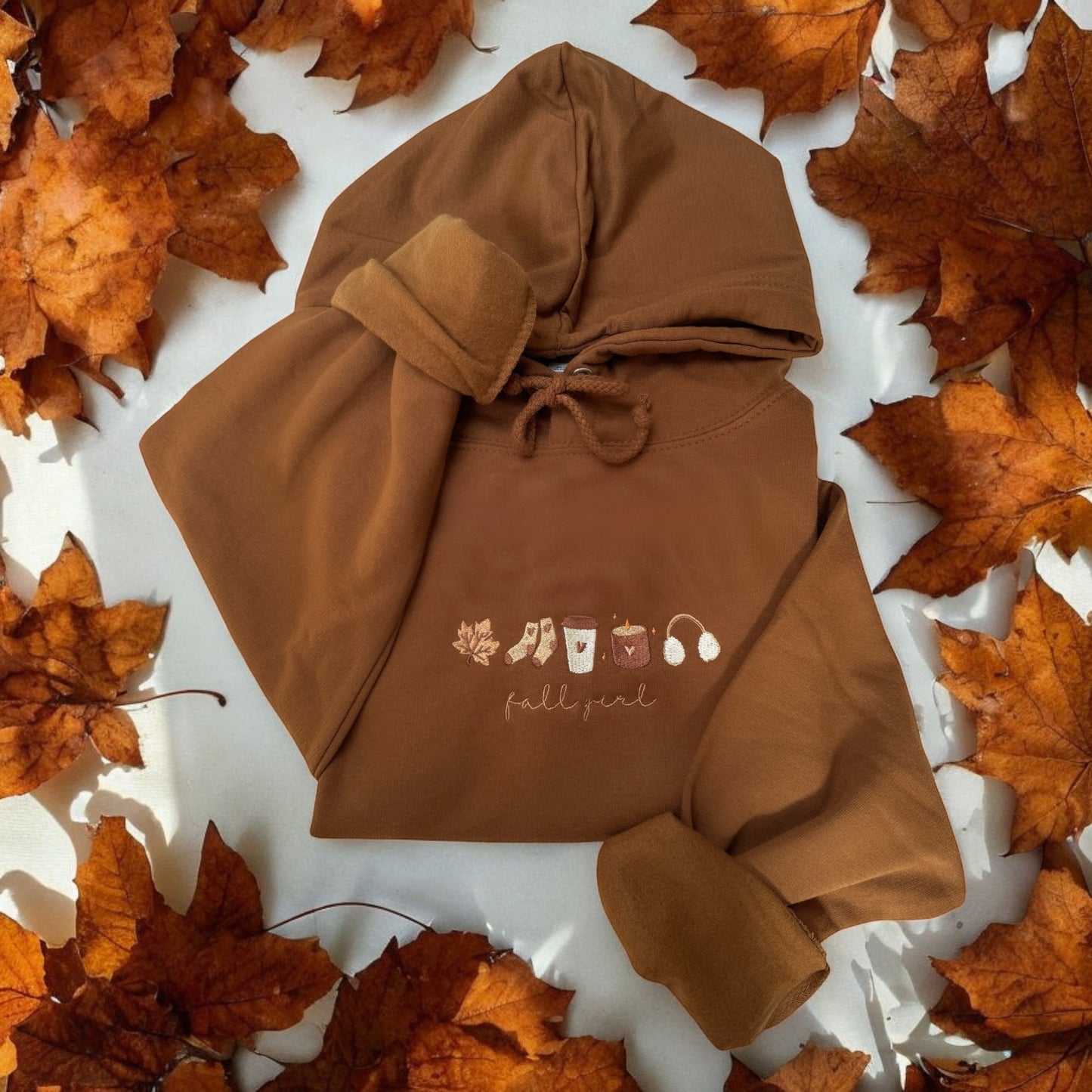 Embroidered Hoodie - 'Fall Girl'