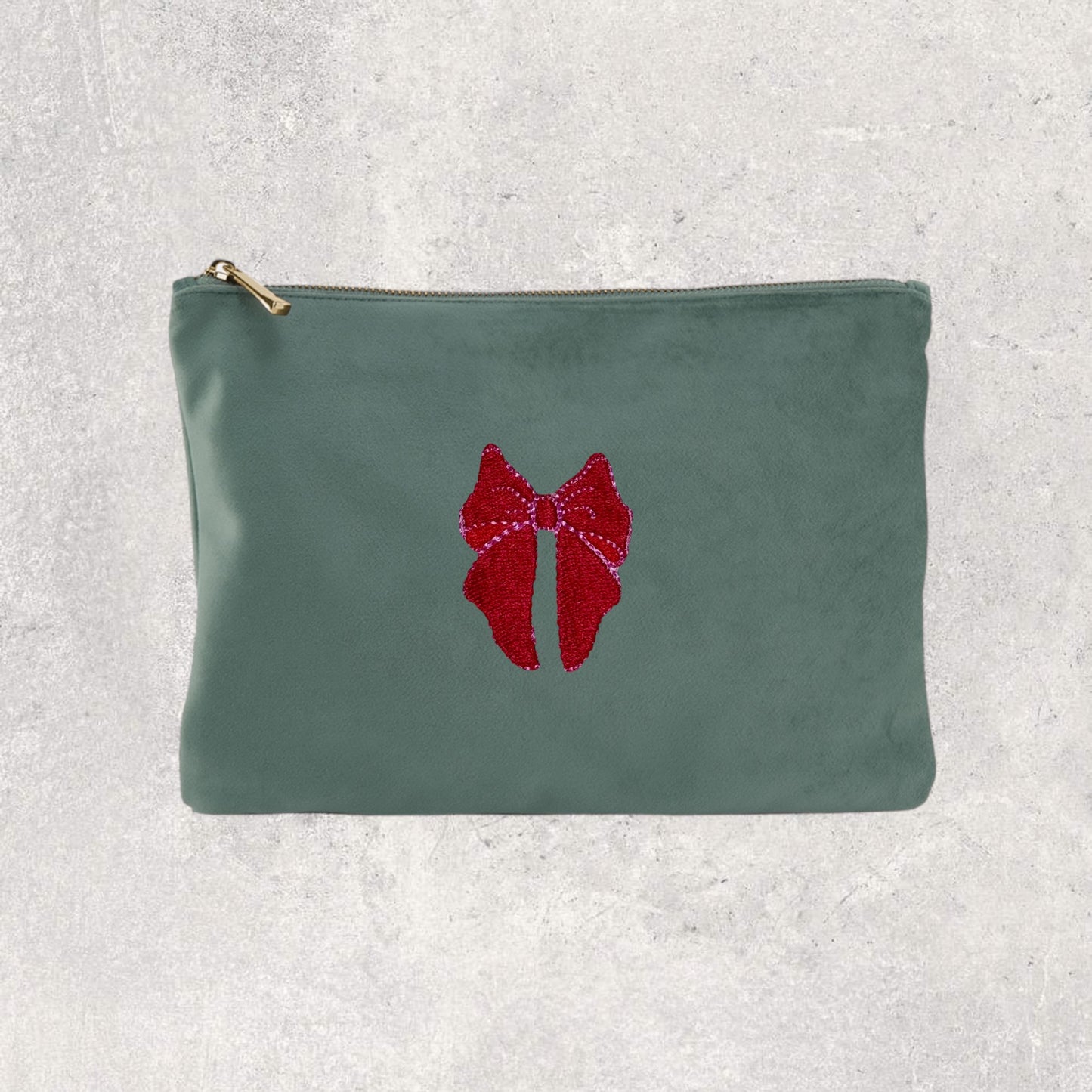 Embroidered Velvet Accessory Pouch