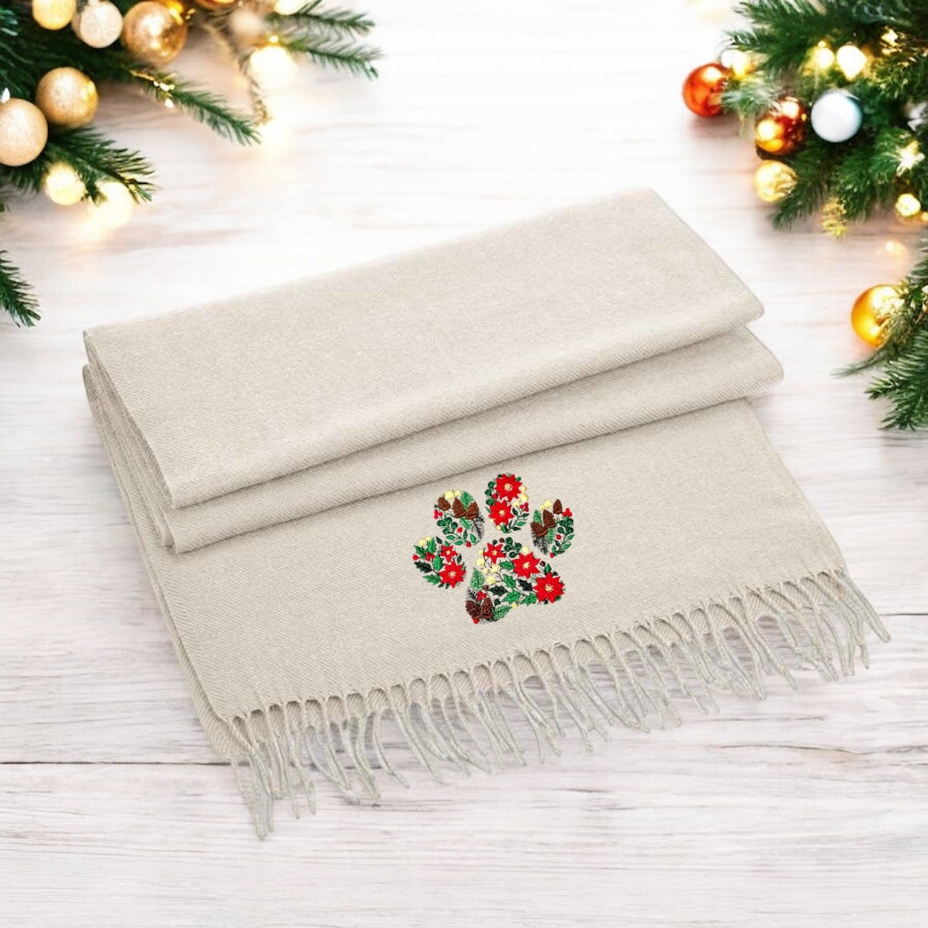 Embroidered Woven Scarf