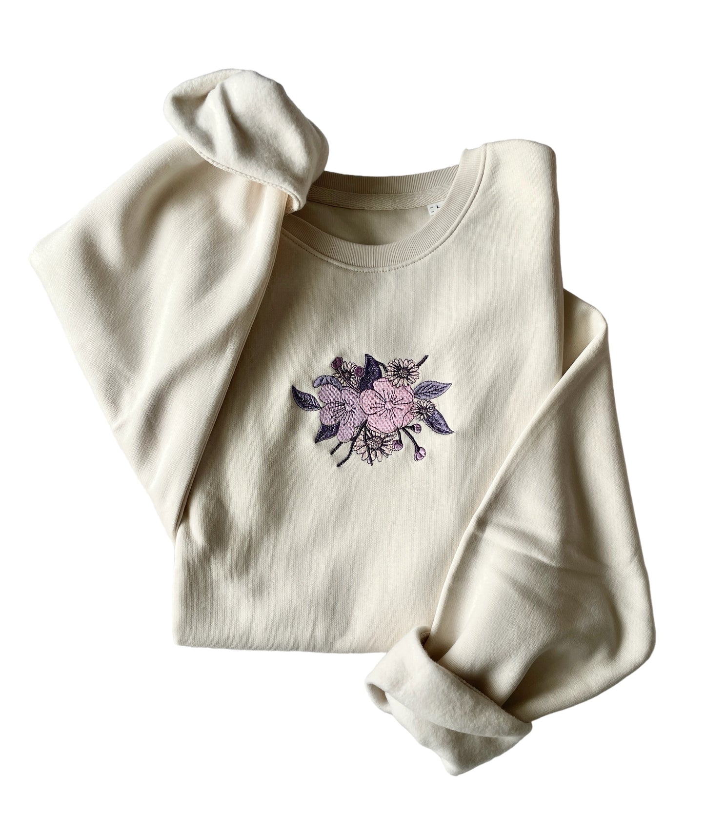 Organic Embroidered Hoodie - 'ICBMF' - Vintage White