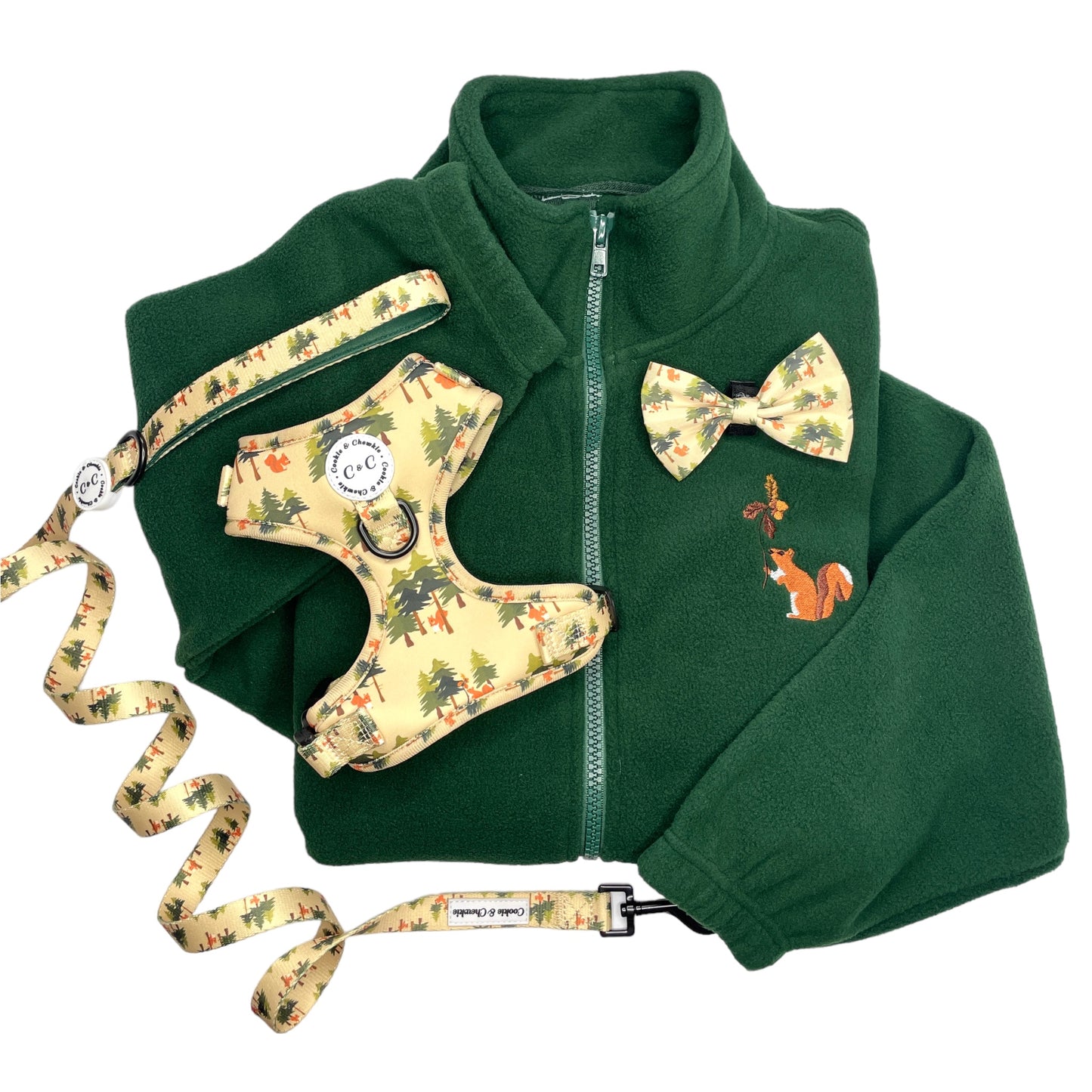 Embroidered Full Zip Micro Fleece - 'Squirrel Pawtrol'