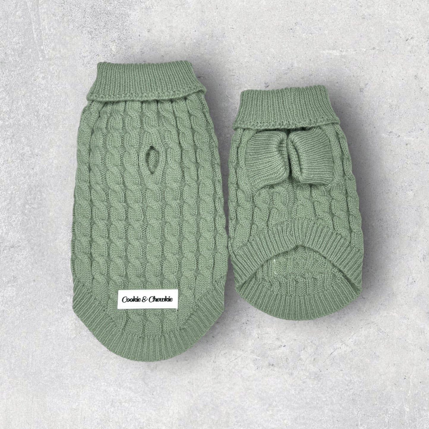 Cable Knit Jumper - Light Sage