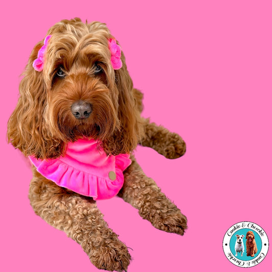 FLUFFIES Hair/Fur Bow - 'Barbie'