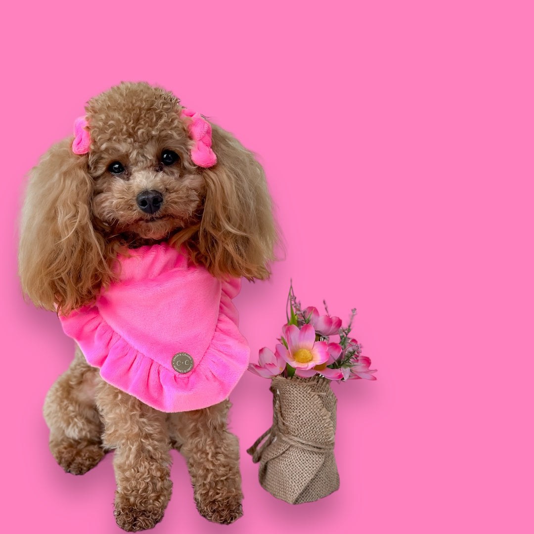 FLUFFIES Hair/Fur Bow - 'Barbie'