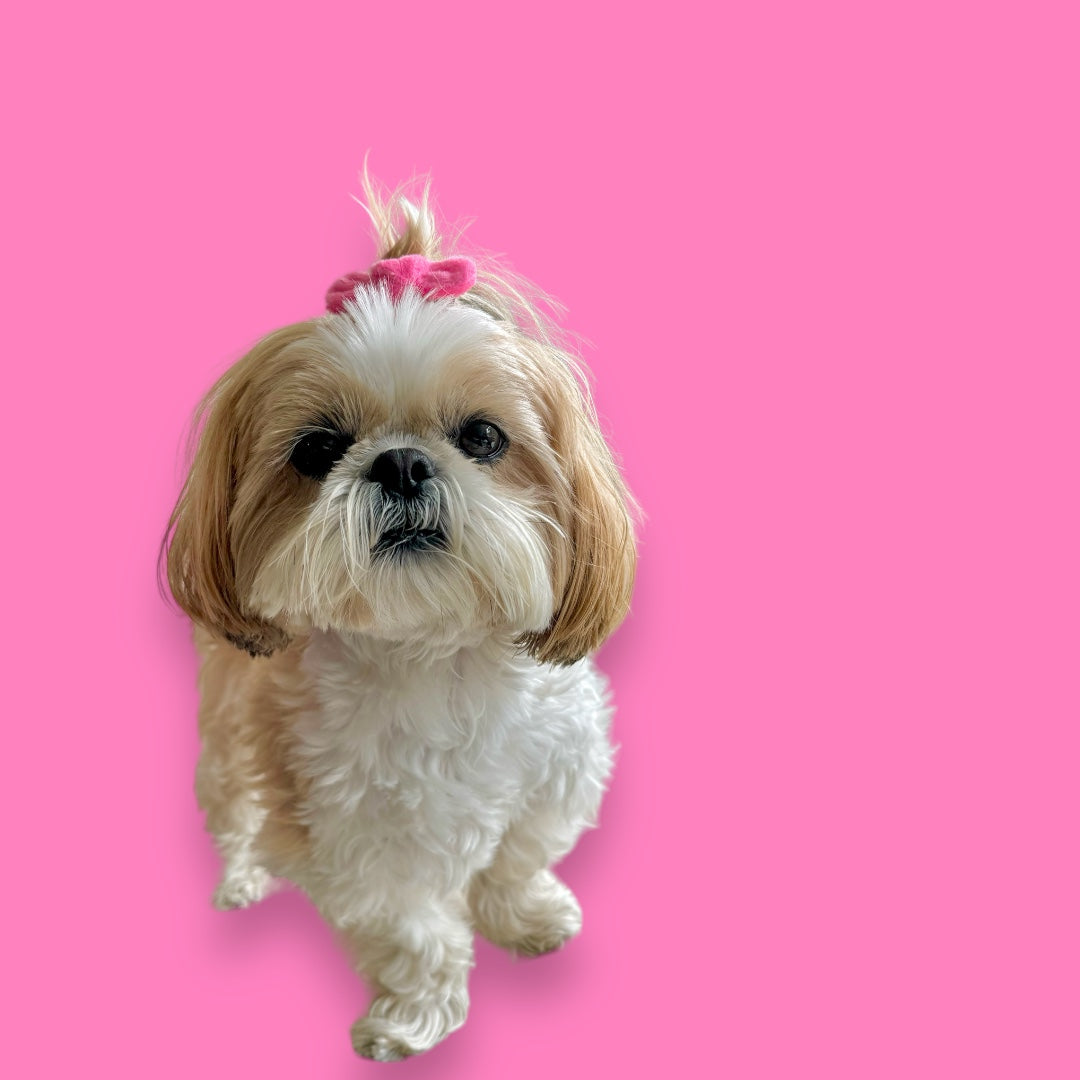 FLUFFIES Hair/Fur Bow - 'Barbie'