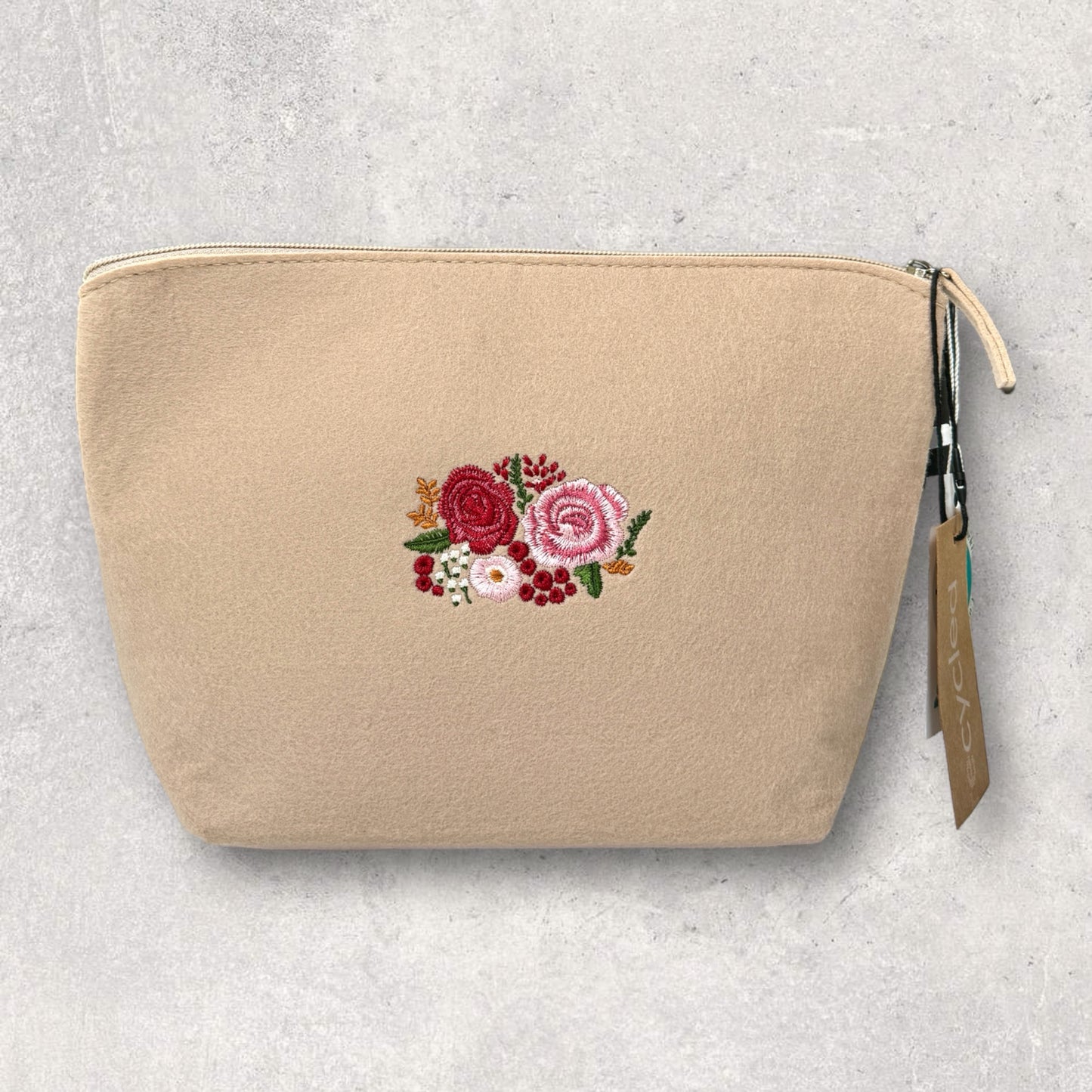 Embroidered Felt Pouch - 'Meet Me At Monet's'