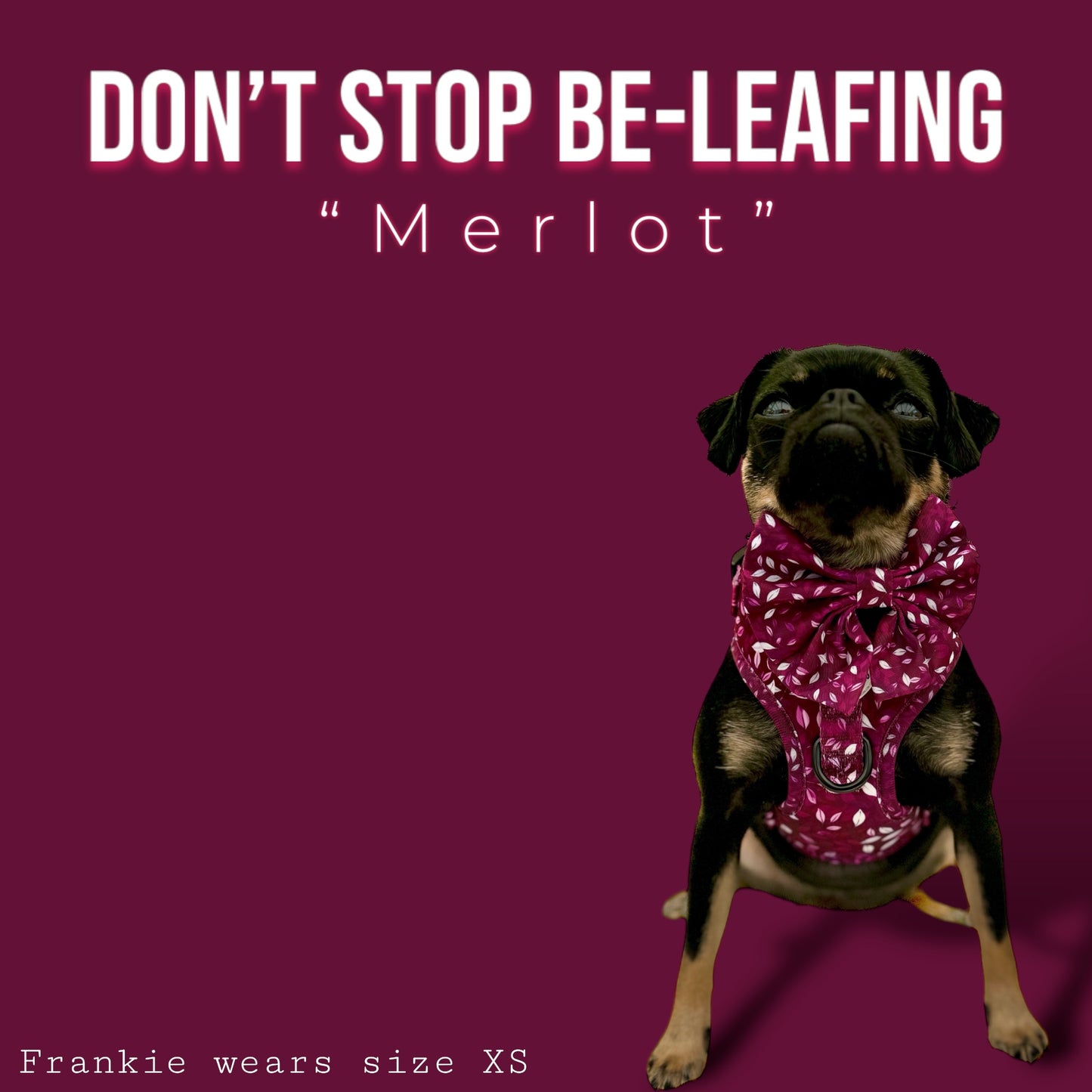 Adjustable Harness - 'Don't Stop Be-Leafing - Merlot'