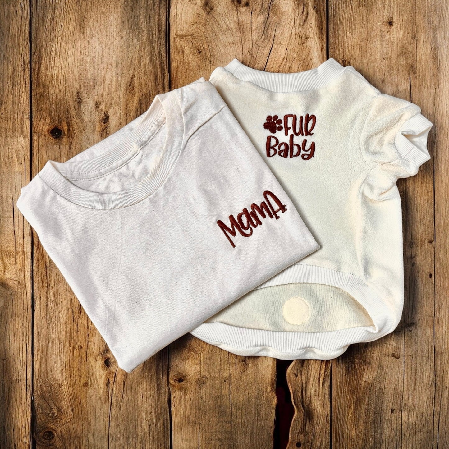 Embroidered T-shirt - 'Mama/Fur Mama'