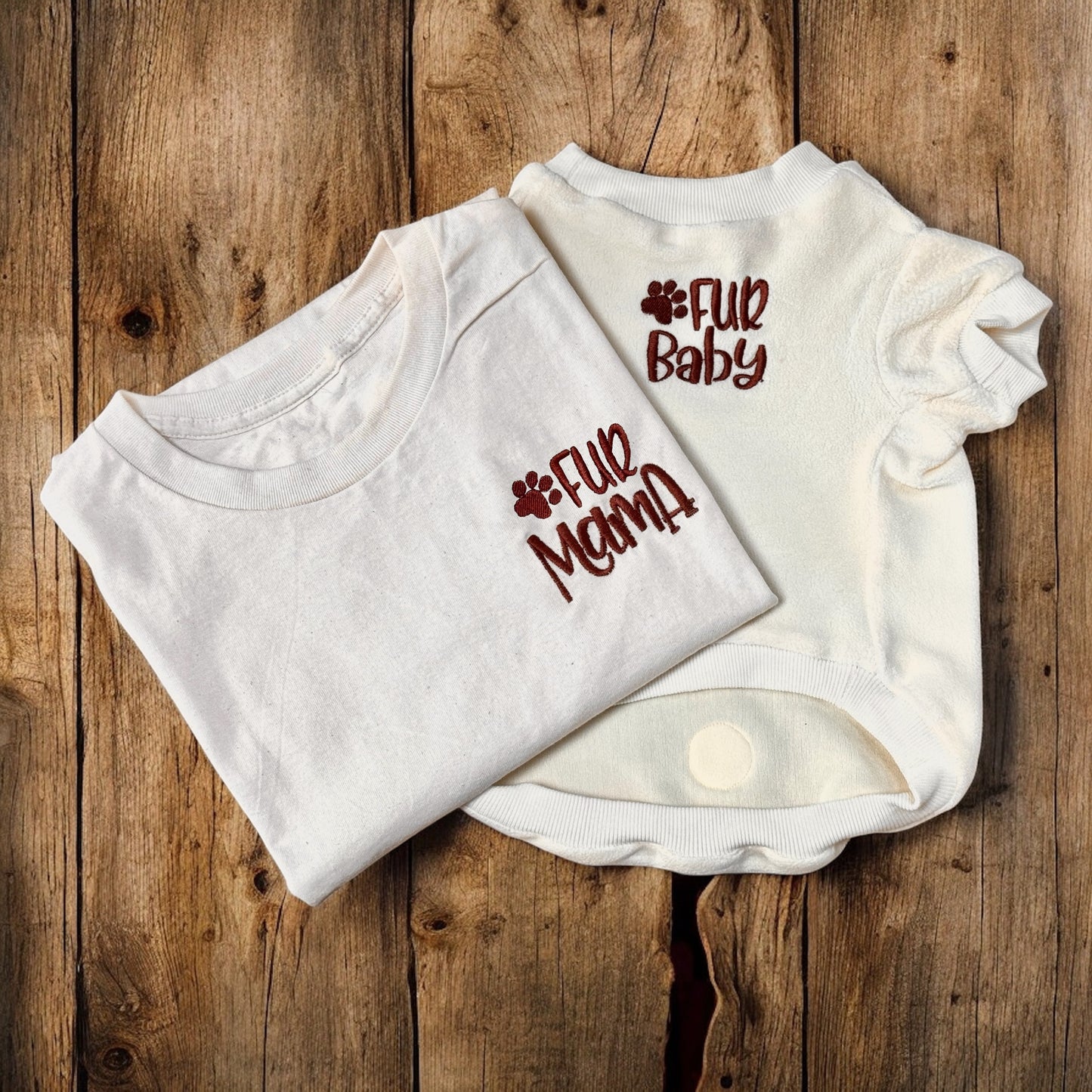 Embroidered T-shirt - 'Mama/Fur Mama'