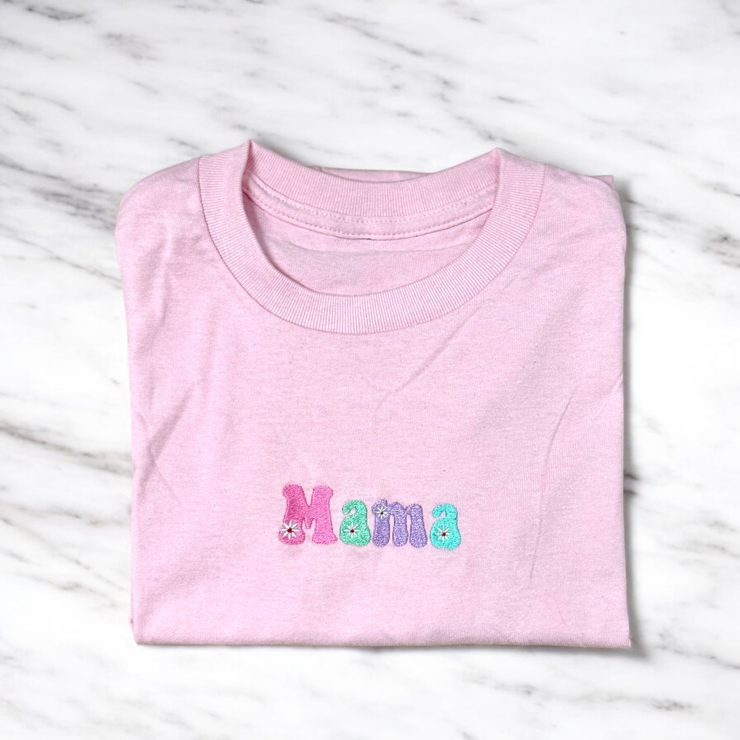 Embroidered T-shirt - 'Pastel Mama'