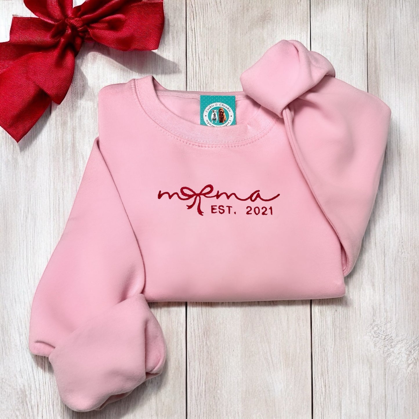 Embroidered Sweatshirt - 'Mama EST.'