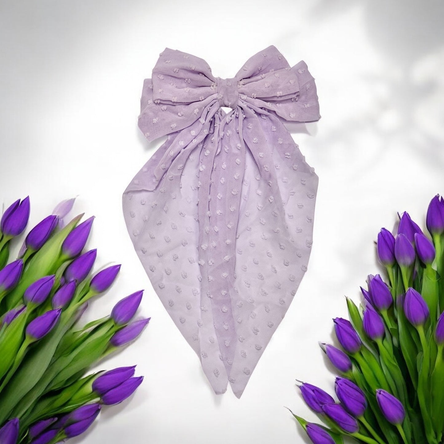 DAINTIES Human Hair Bow - 'Lilac'