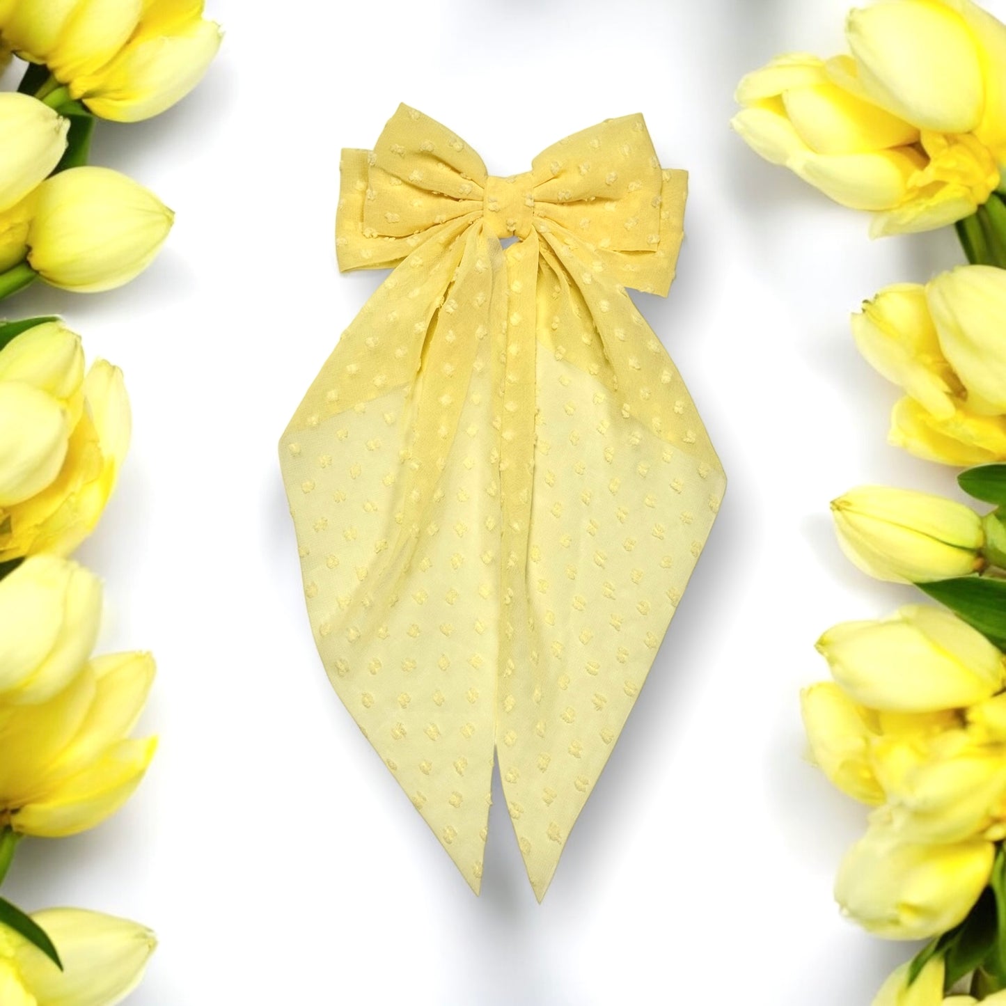 DAINTIES Human Hair Bow - 'Sunny'