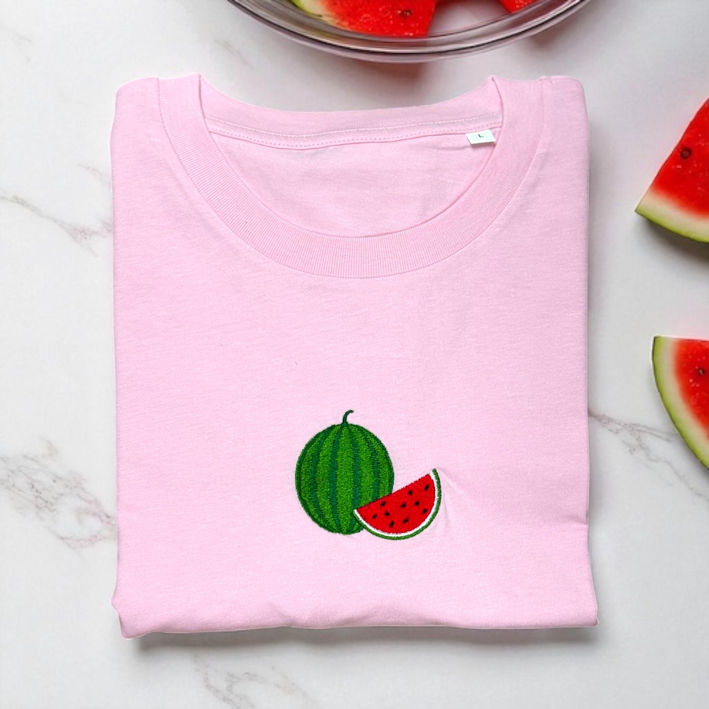 Embroidered T-shirt - 'Watermelon'