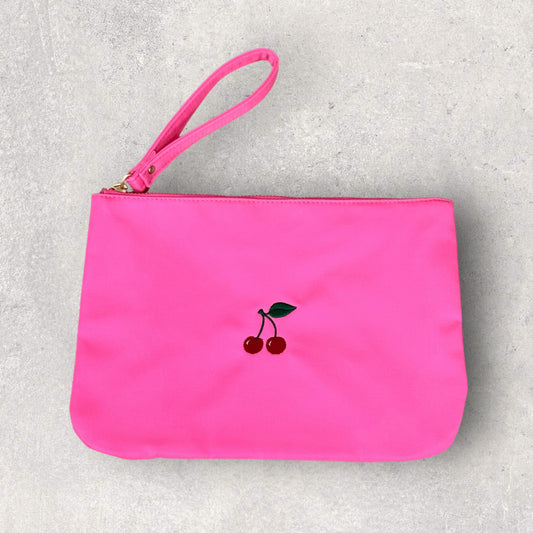 Embroidered Wristlet - 'Mini Cherries'