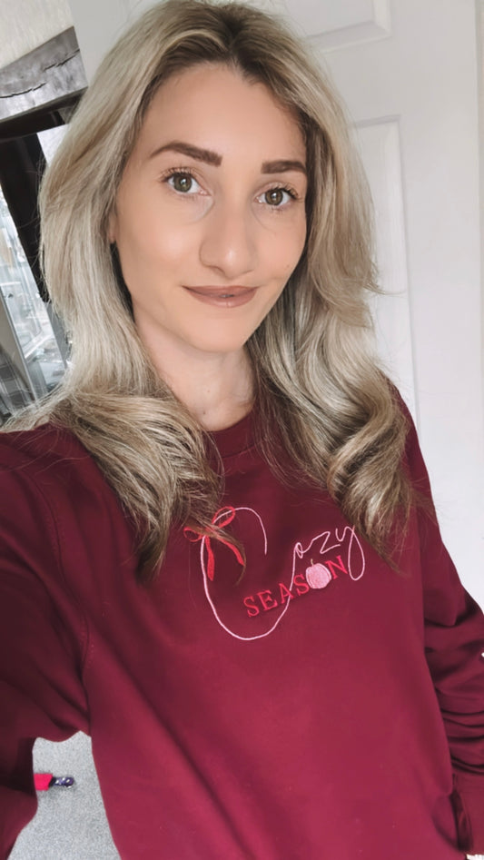 Embroidered Sweatshirt - 'Cozy Season'