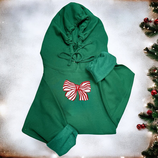Embroidered Hoodie - 'Dainty Bow'