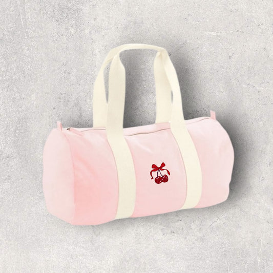 Embroidered Organic Barrel Bag - 'Chérie Amour'