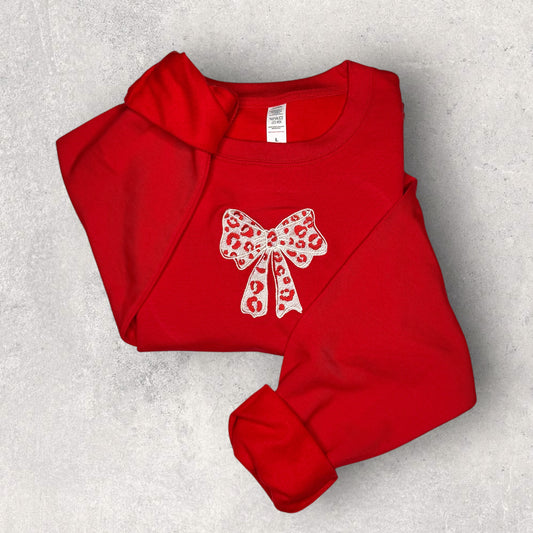 Embroidered Sweatshirt - 'Wildest Dreams' - Red
