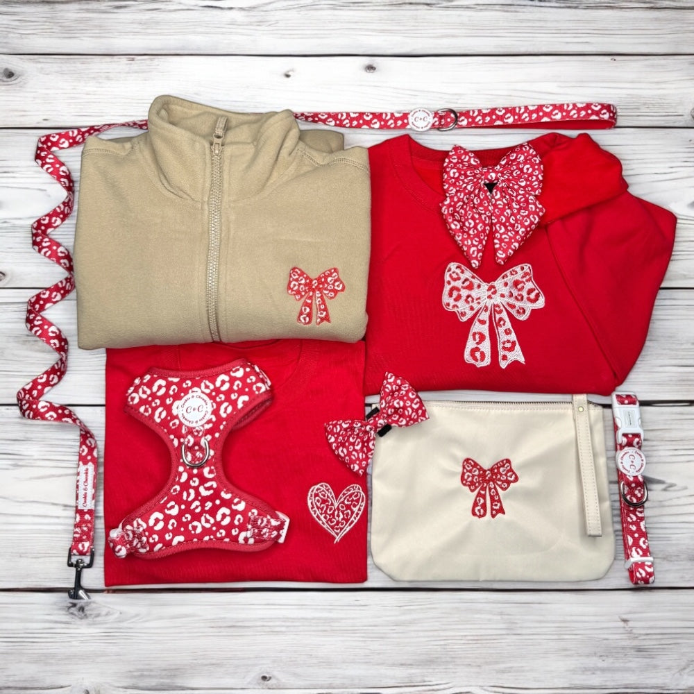 Embroidered Full Zip Fleece Jacket - 'Wildest Dreams' - Red