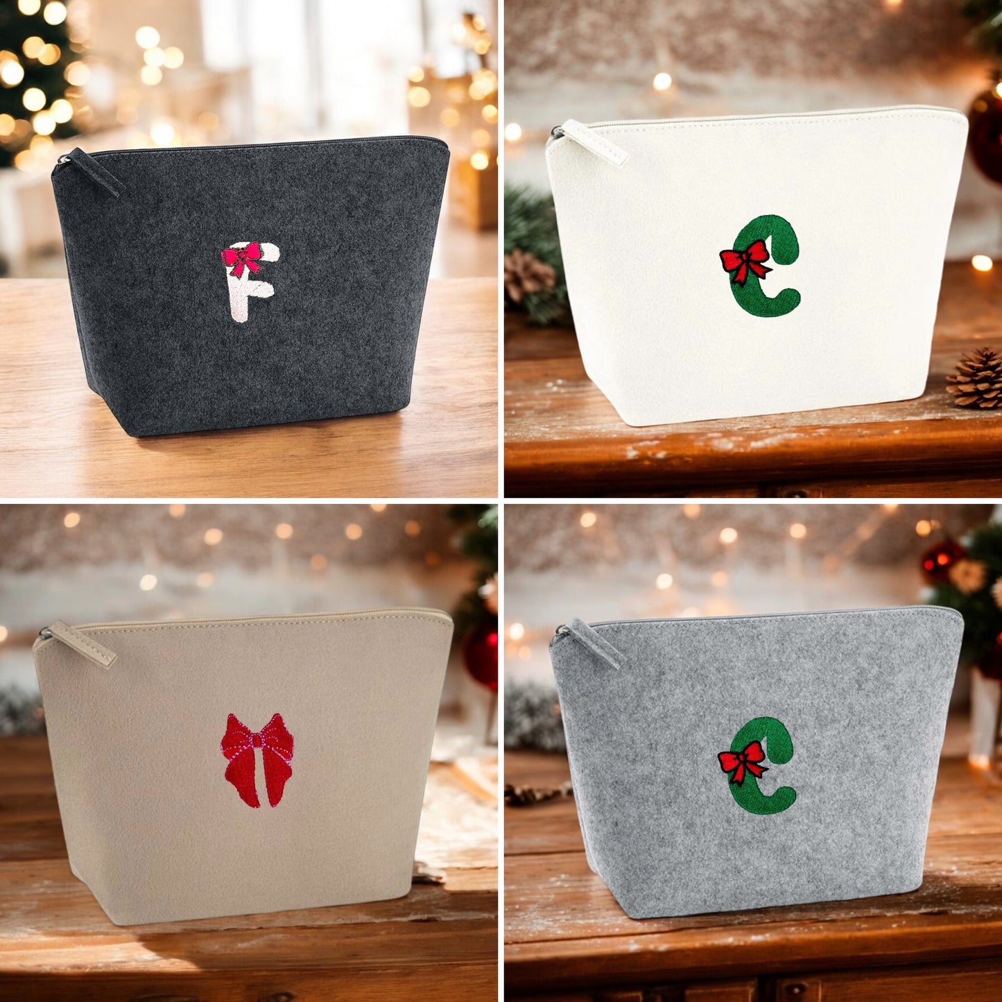 Embroidered Felt Accessory Bag