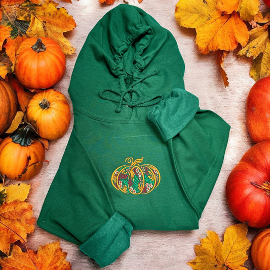 Embroidered Hoodie - 'Floral Pumpkin'