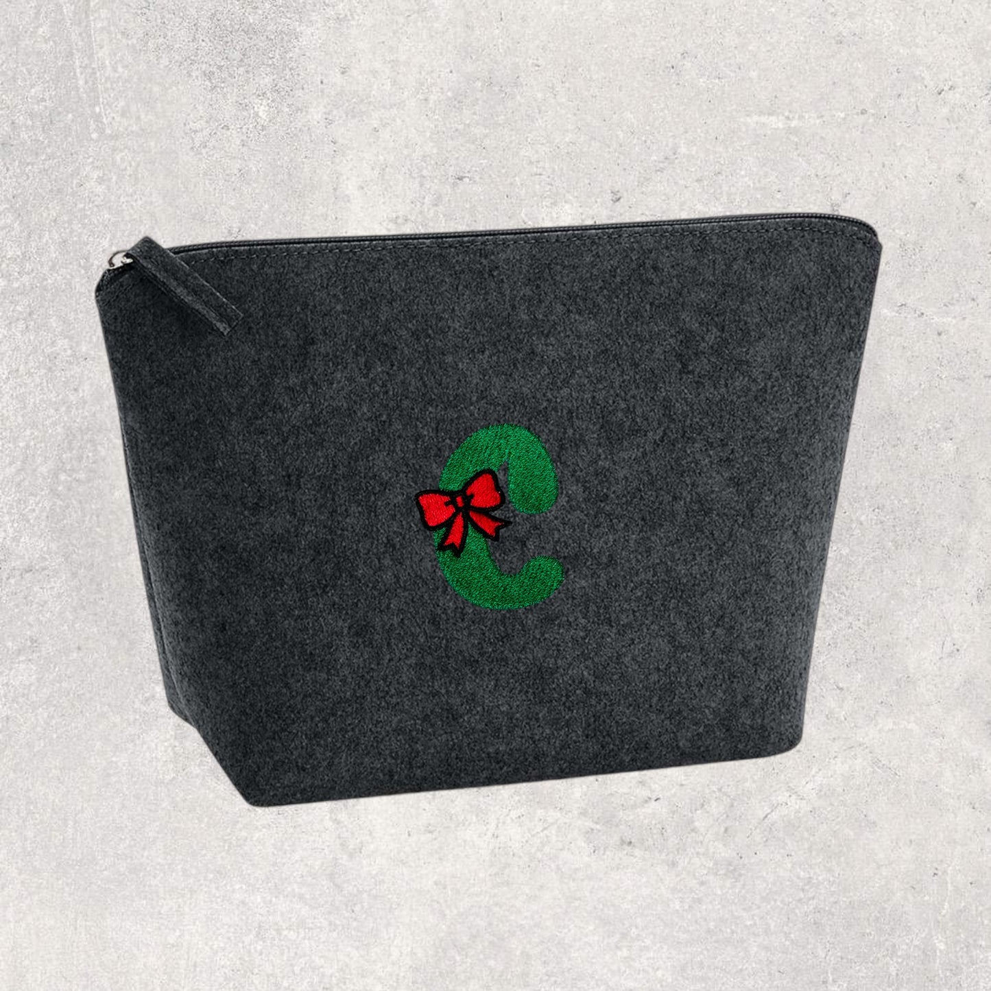 Embroidered Felt Accessory Bag