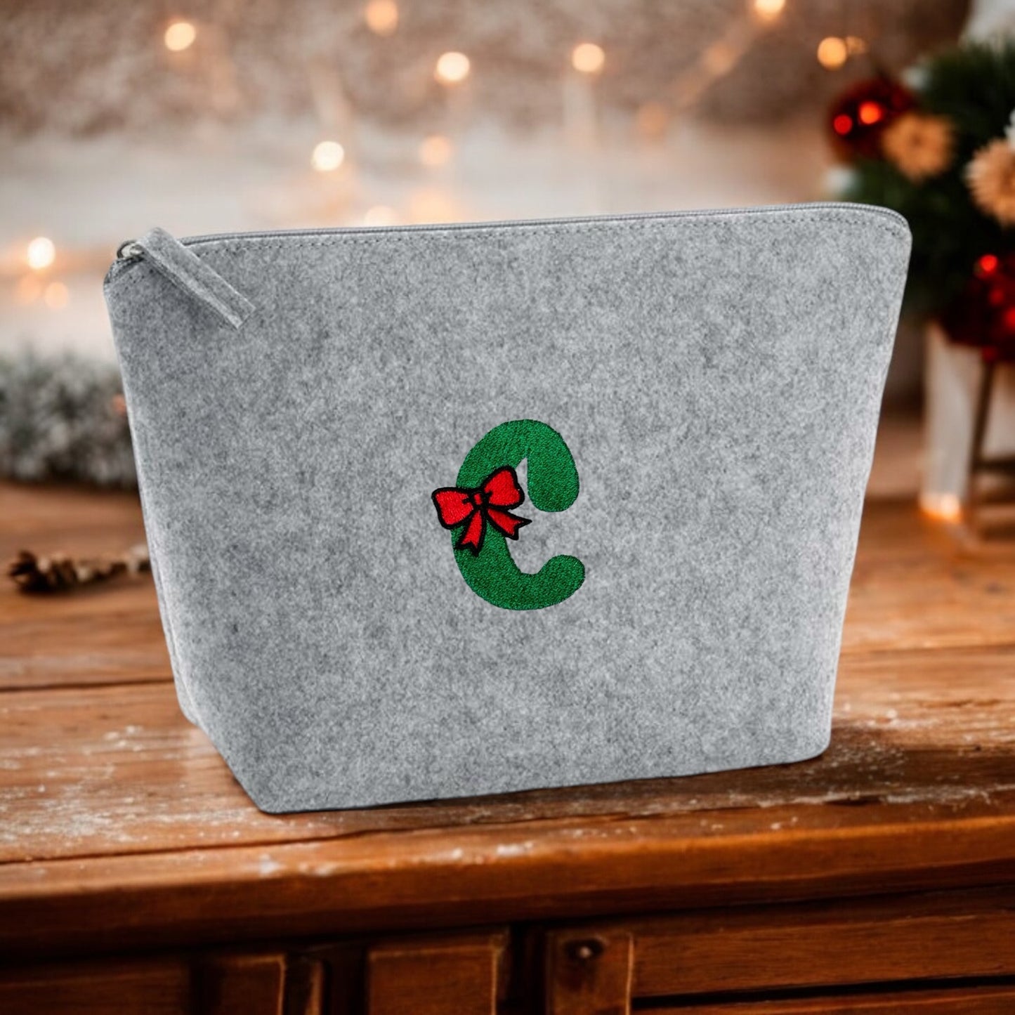 Embroidered Felt Accessory Bag