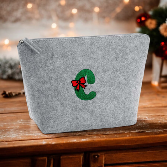 Embroidered Felt Accessory Bag