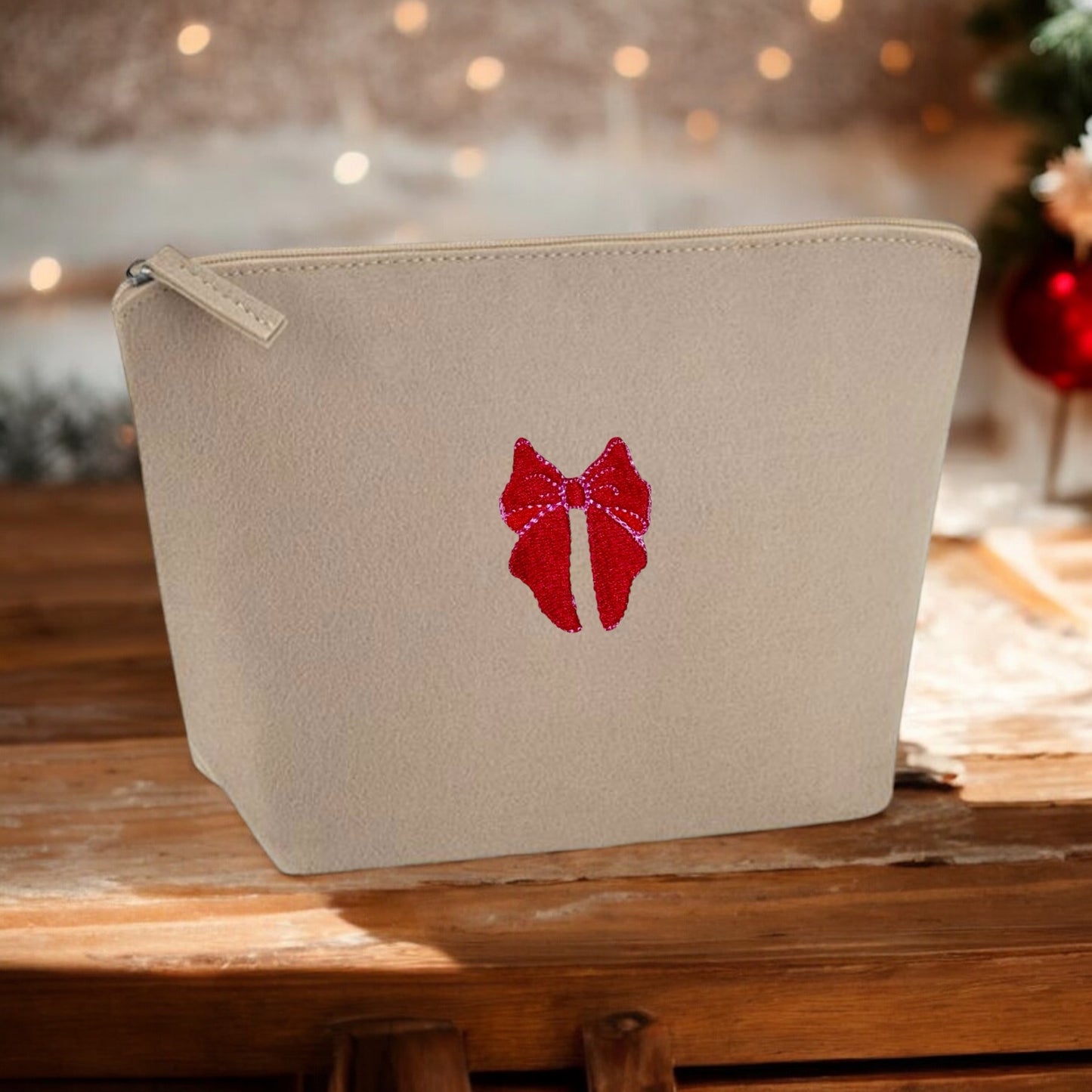 Embroidered Felt Accessory Bag