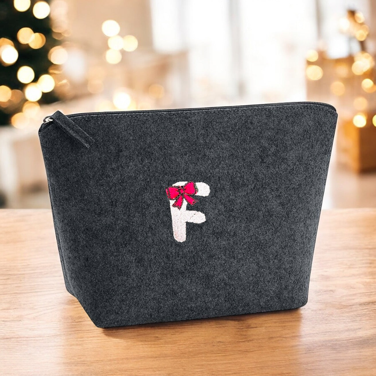 Embroidered Felt Accessory Bag
