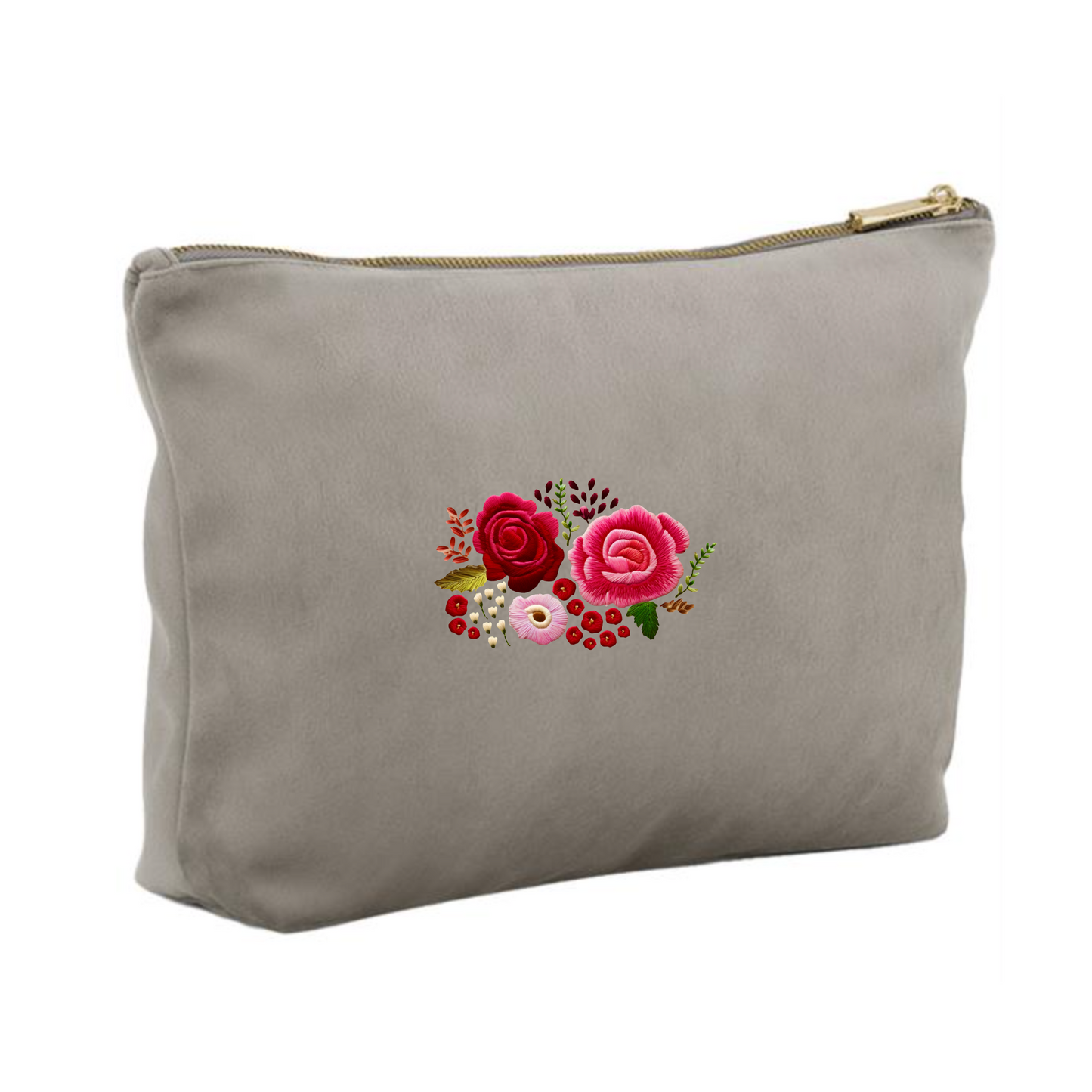 Embroidered Velvet Pouch - 'Meet Me At Monet's'
