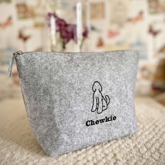 Embroidered Breed Outline Felt Bag
