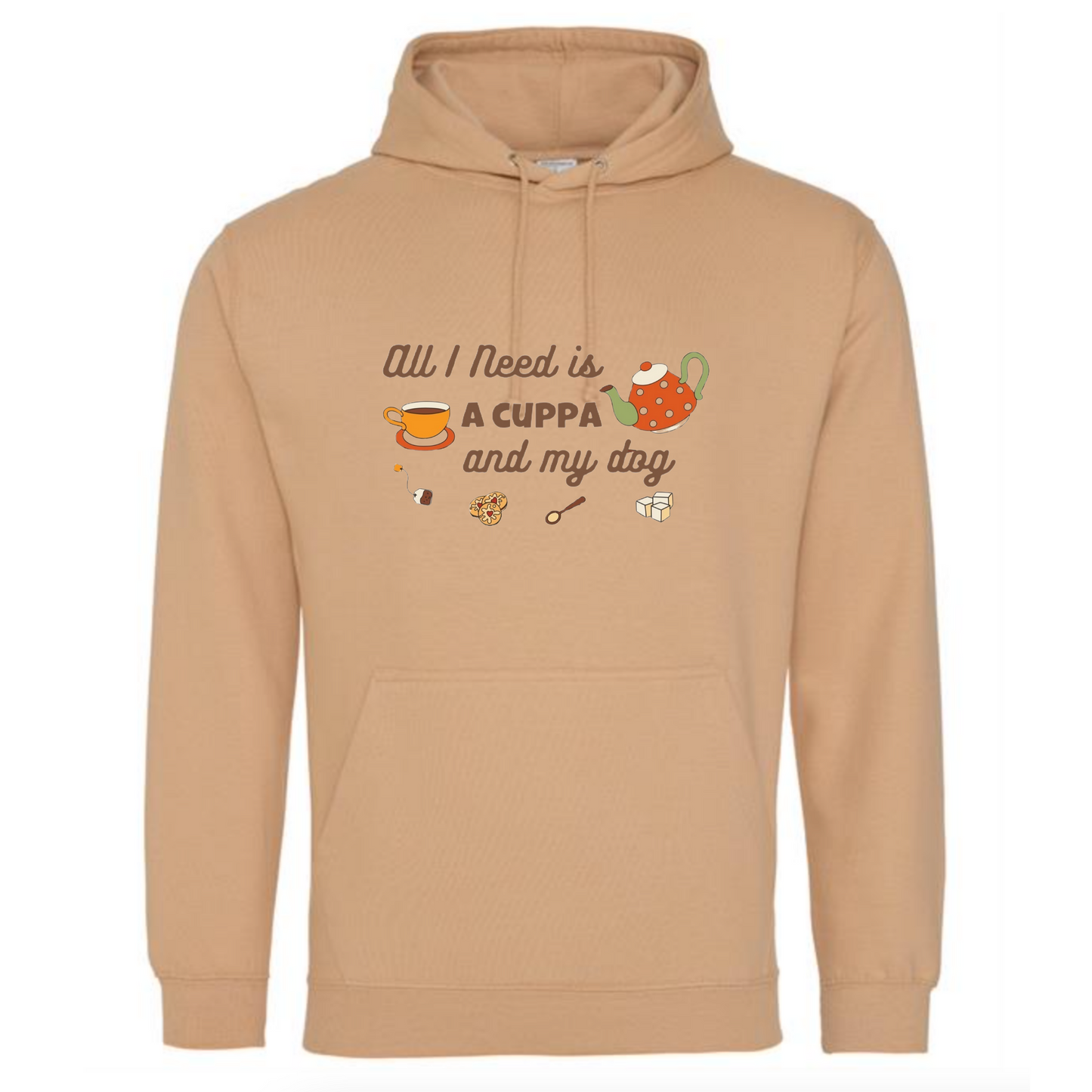 Embroidered Hoodie - 'Cup Of Pawsitivitea'