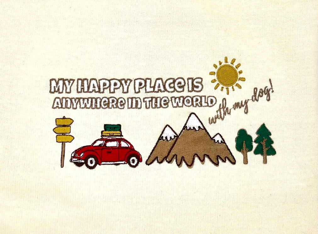 Embroidered Hoodie - 'My Happy Place'