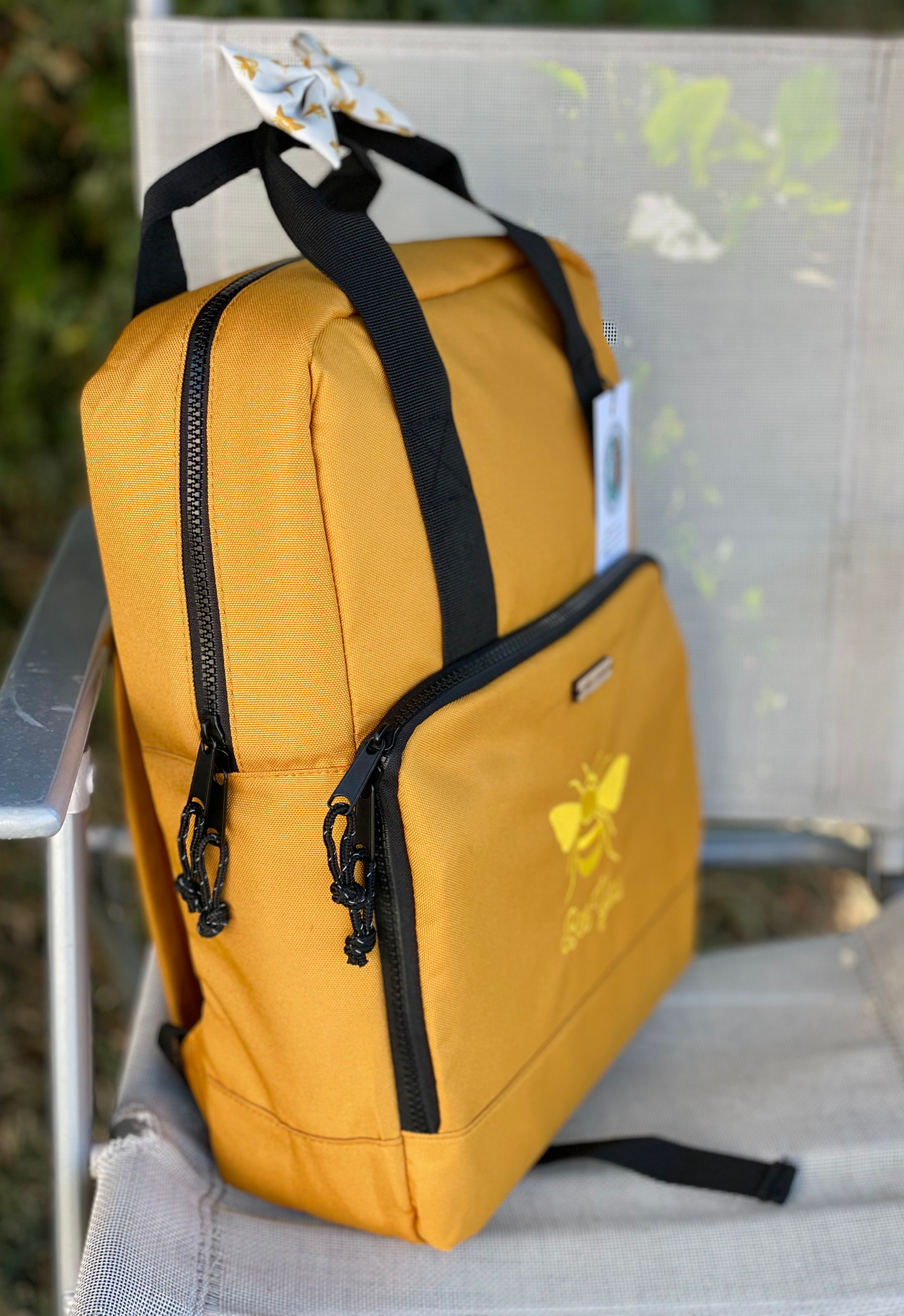 Embroidered Zip-Top Cooler Backpack - 'Bee You'