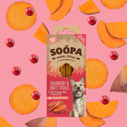 Soopa Dental Sticks Cranberry and Sweet Potato