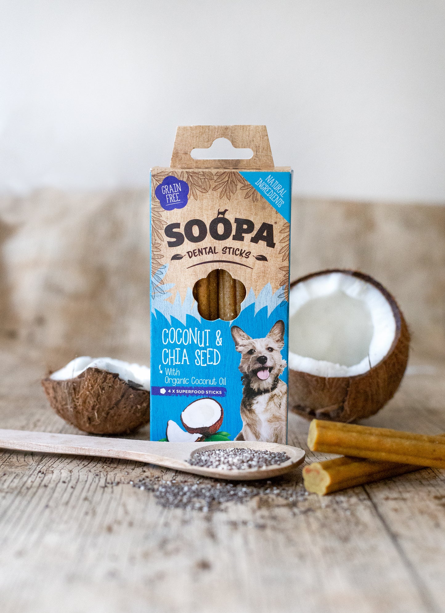 Soopa Dental Sticks Coconut and Chia Seed