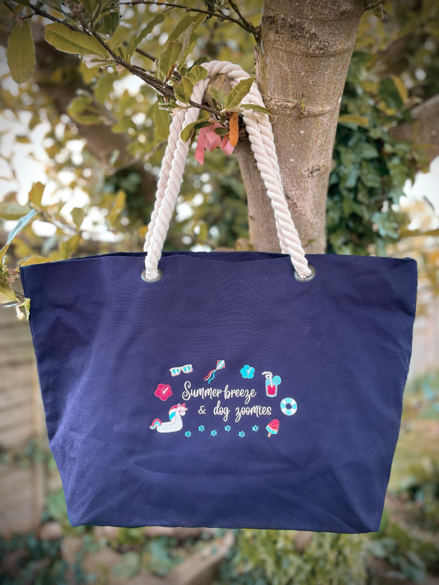 Embroidered Beach Bag - 'Pool Pawty'
