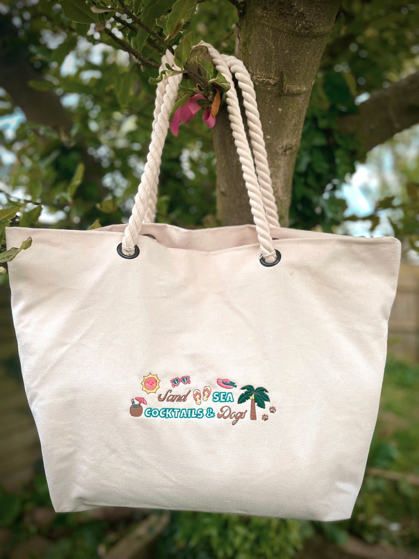 Embroidered Beach Bag - 'Beach Please'
