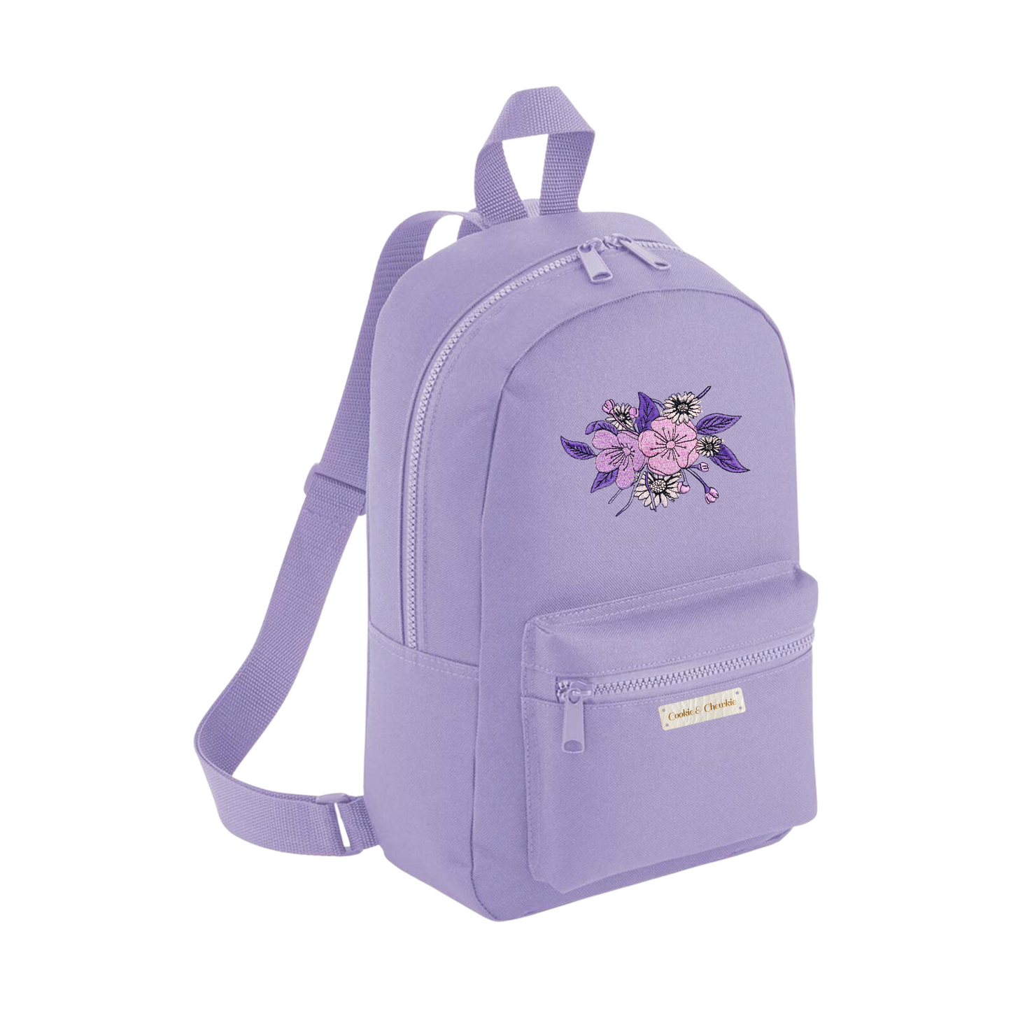 Embroidered Mini Backpack - 'I Can Buy Myself Flowers'